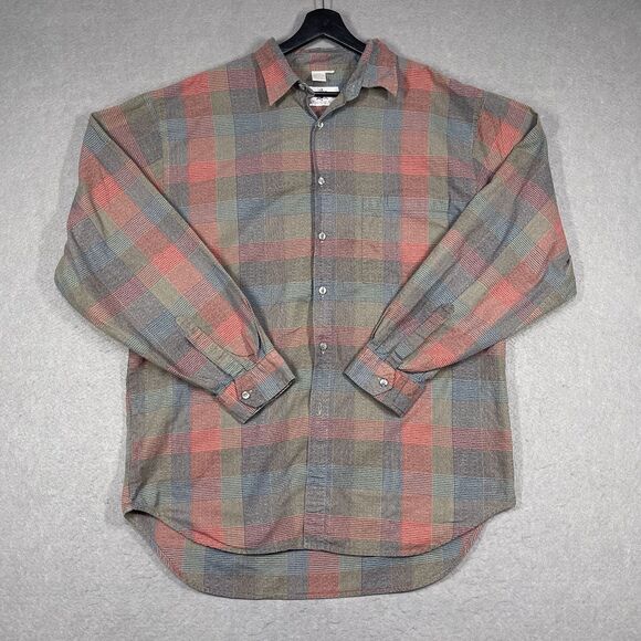 VTG The Territory Ahead Shirt Mens XXL 2XL Orange Plaid Button Down Long Sleeve - Picture 1 of 11